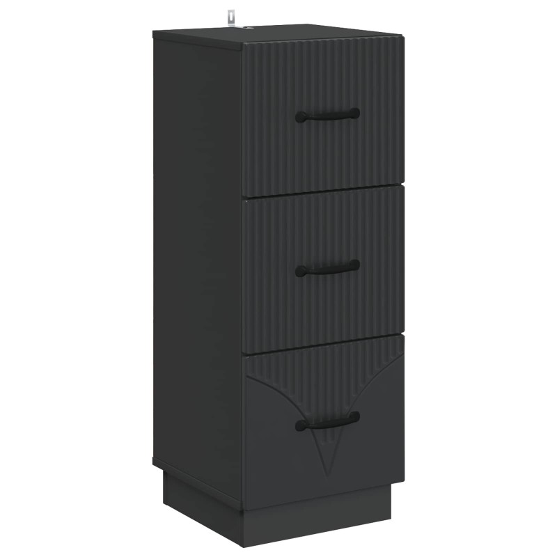 vidaXL Ντουλάπι με Συρτάρια Μαύρο 33 x 34,5 x 87 εκ.