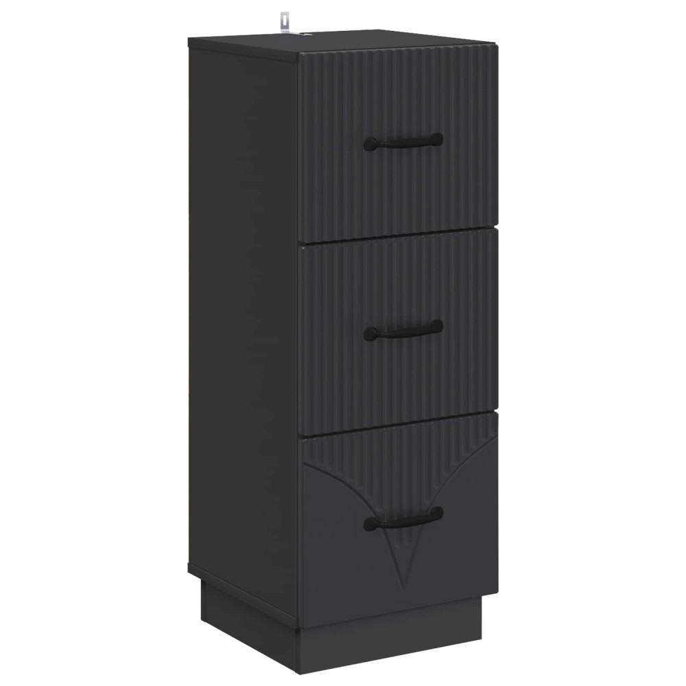 vidaXL Ντουλάπι με Συρτάρια Μαύρο 33 x 34,5 x 87 εκ.