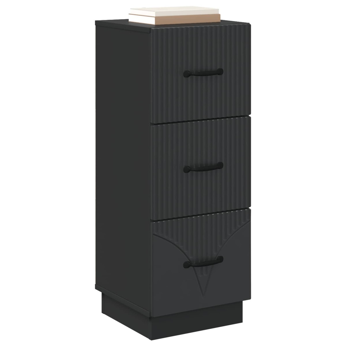 vidaXL Ντουλάπι με Συρτάρια Μαύρο 33 x 34,5 x 87 εκ.