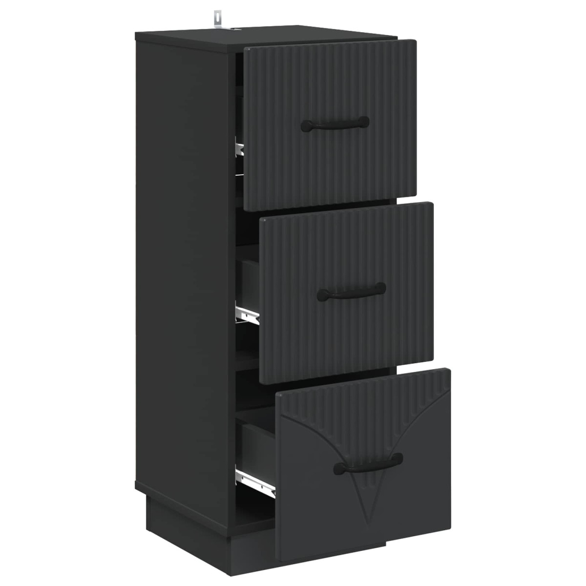 vidaXL Ντουλάπι με Συρτάρια Μαύρο 33 x 34,5 x 87 εκ.