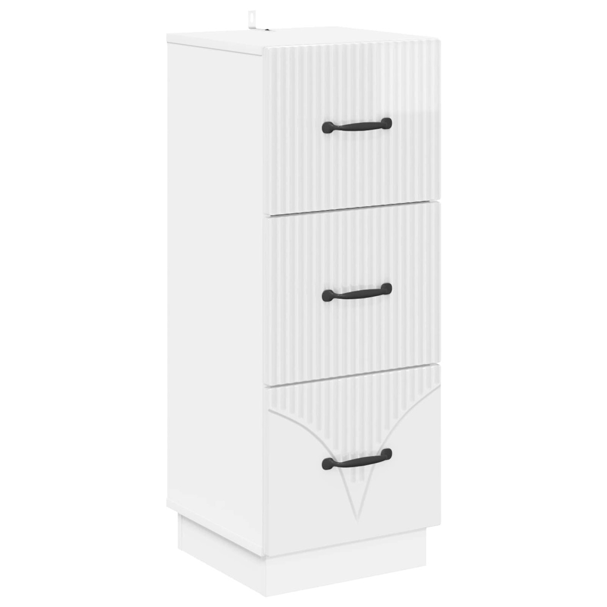 vidaXL Ντουλάπι με Συρτάρια Γυαλιστερό Λευκό 33 x 34,5 x 87 εκ.