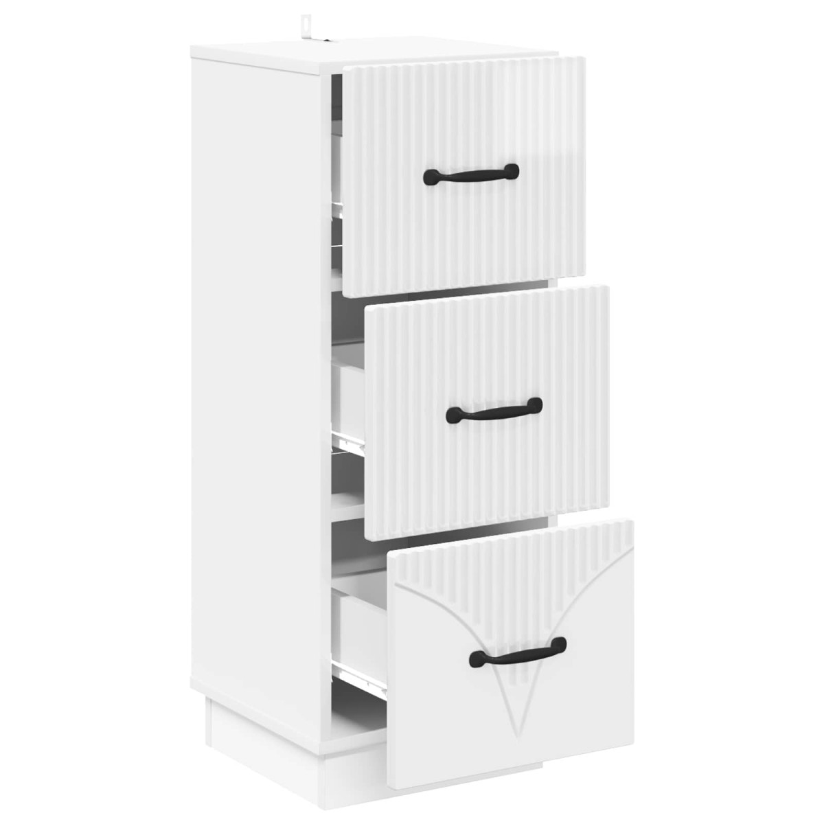 vidaXL Ντουλάπι με Συρτάρια Γυαλιστερό Λευκό 33 x 34,5 x 87 εκ.