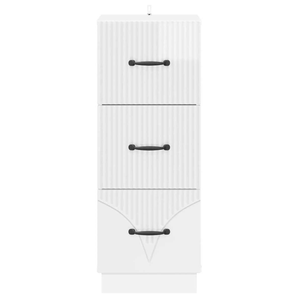 vidaXL Ντουλάπι με Συρτάρια Γυαλιστερό Λευκό 33 x 34,5 x 87 εκ.