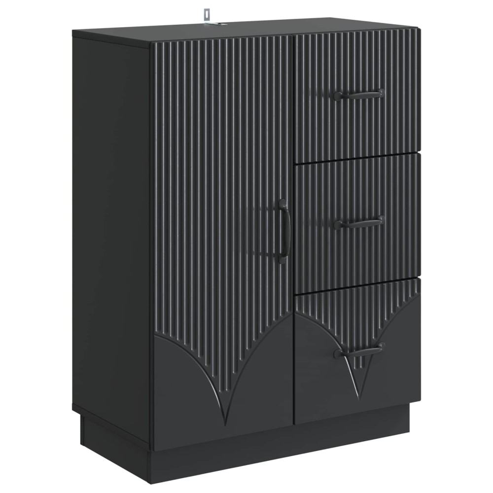 vidaXL Πλαϊνό γραφείο Μαύρο 66 x 34,5 x 87 εκ. Επεξεργασμένο Ξύλο