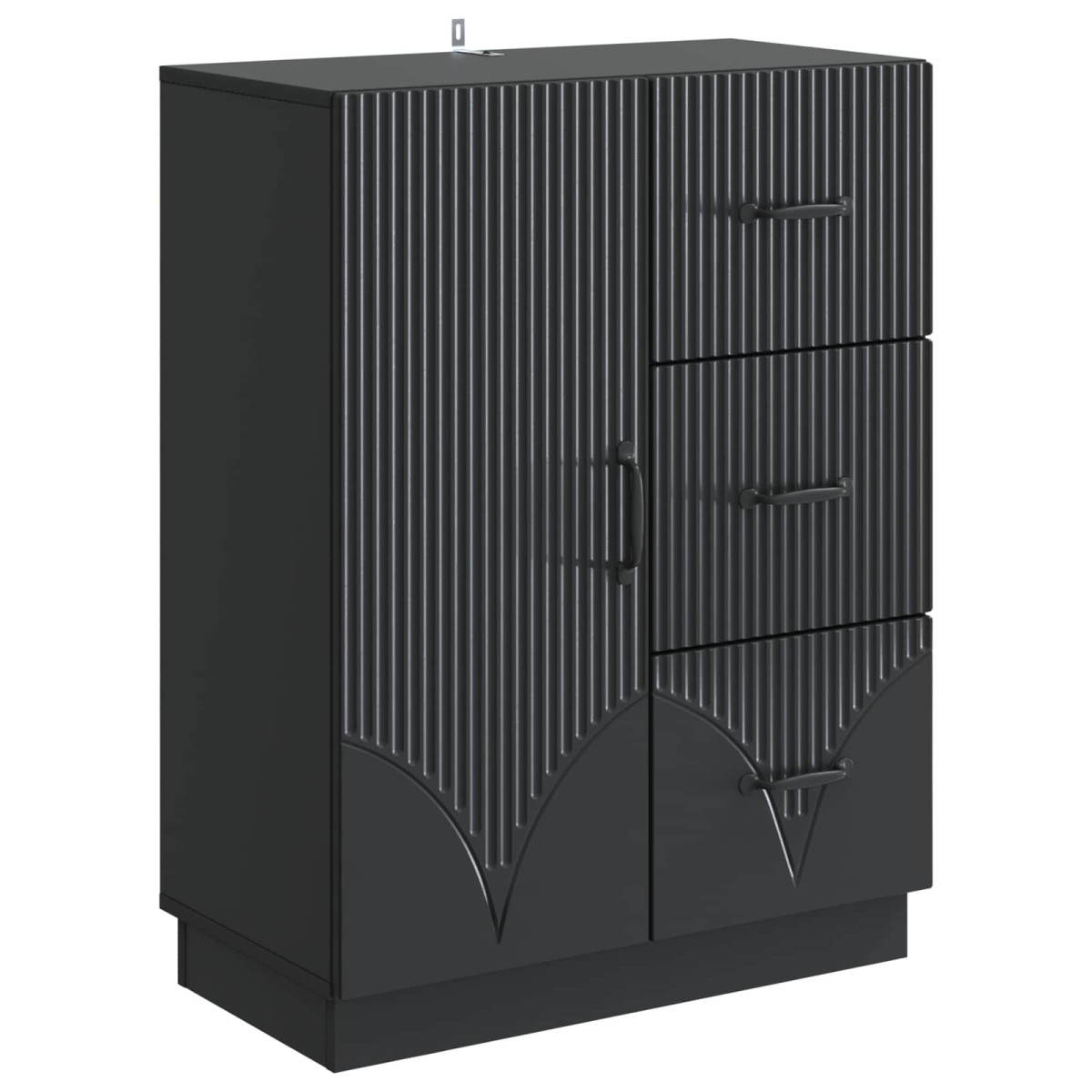 vidaXL Πλαϊνό γραφείο Μαύρο 66 x 34,5 x 87 εκ. Επεξεργασμένο Ξύλο