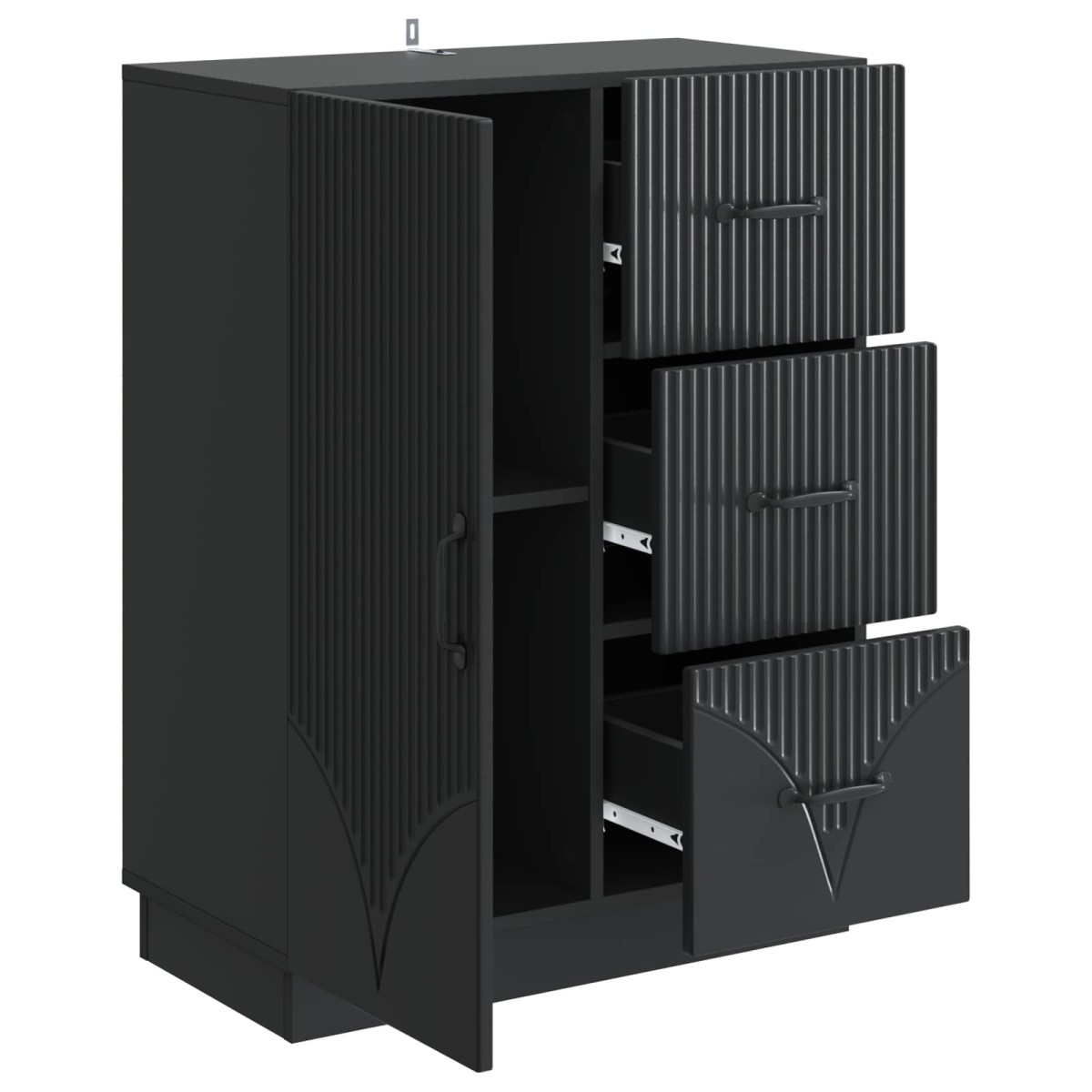 vidaXL Πλαϊνό γραφείο Μαύρο 66 x 34,5 x 87 εκ. Επεξεργασμένο Ξύλο