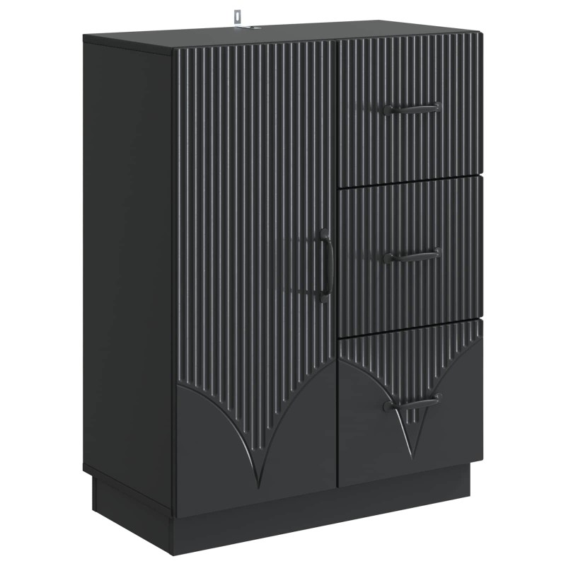 vidaXL Πλαϊνό γραφείο Μαύρο 66 x 34,5 x 87 εκ. Επεξεργασμένο Ξύλο