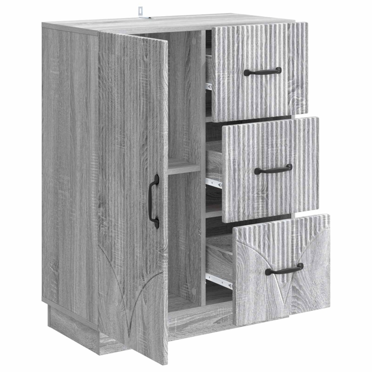 vidaXL Πλαϊνό γραφείο με συρτάρι Γκρι Sonoma 66 x 34,5 x 87 εκ.