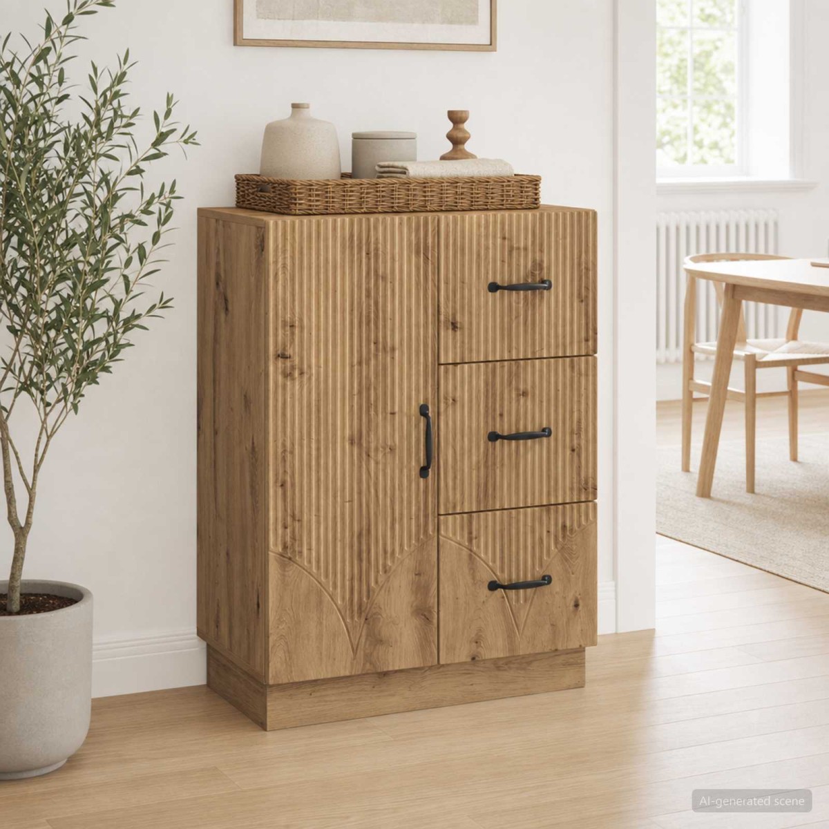 vidaXL Πλαϊνό γραφείο Artisan Δρυς 66 x 34,5 x 87 εκ.