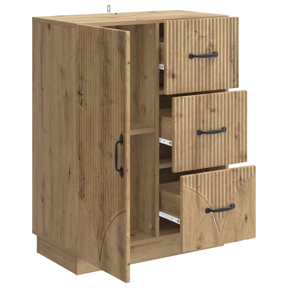 vidaXL Πλαϊνό γραφείο Artisan Δρυς 66 x 34,5 x 87 εκ.