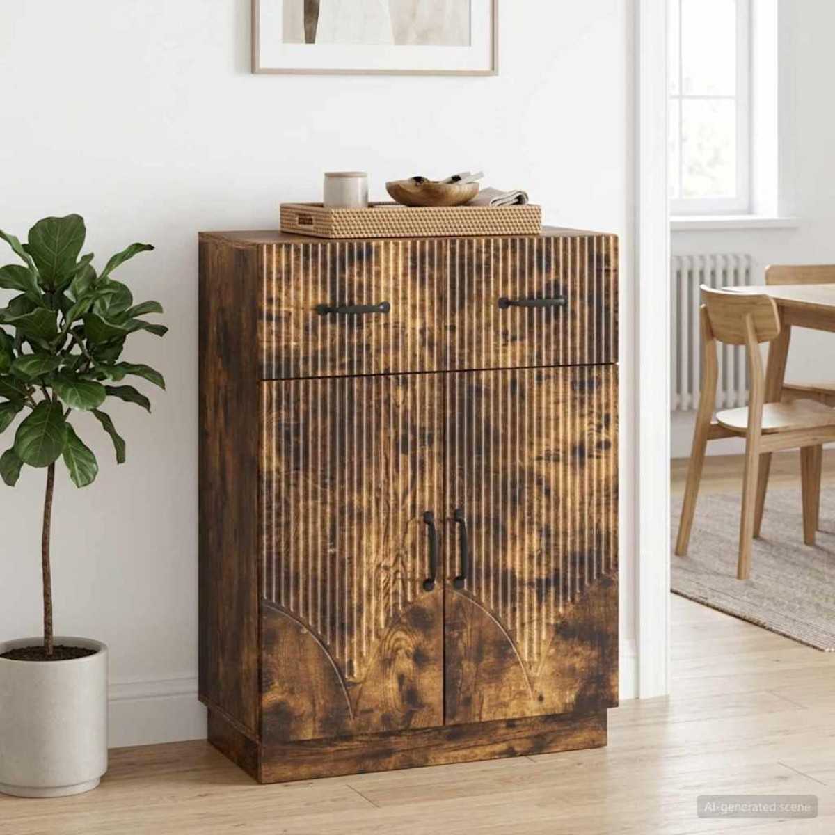 vidaXL Πλαϊνό γραφείο Καπνισμένο Ξύλο Δρυός 66 x 34,5 x 87 εκ.