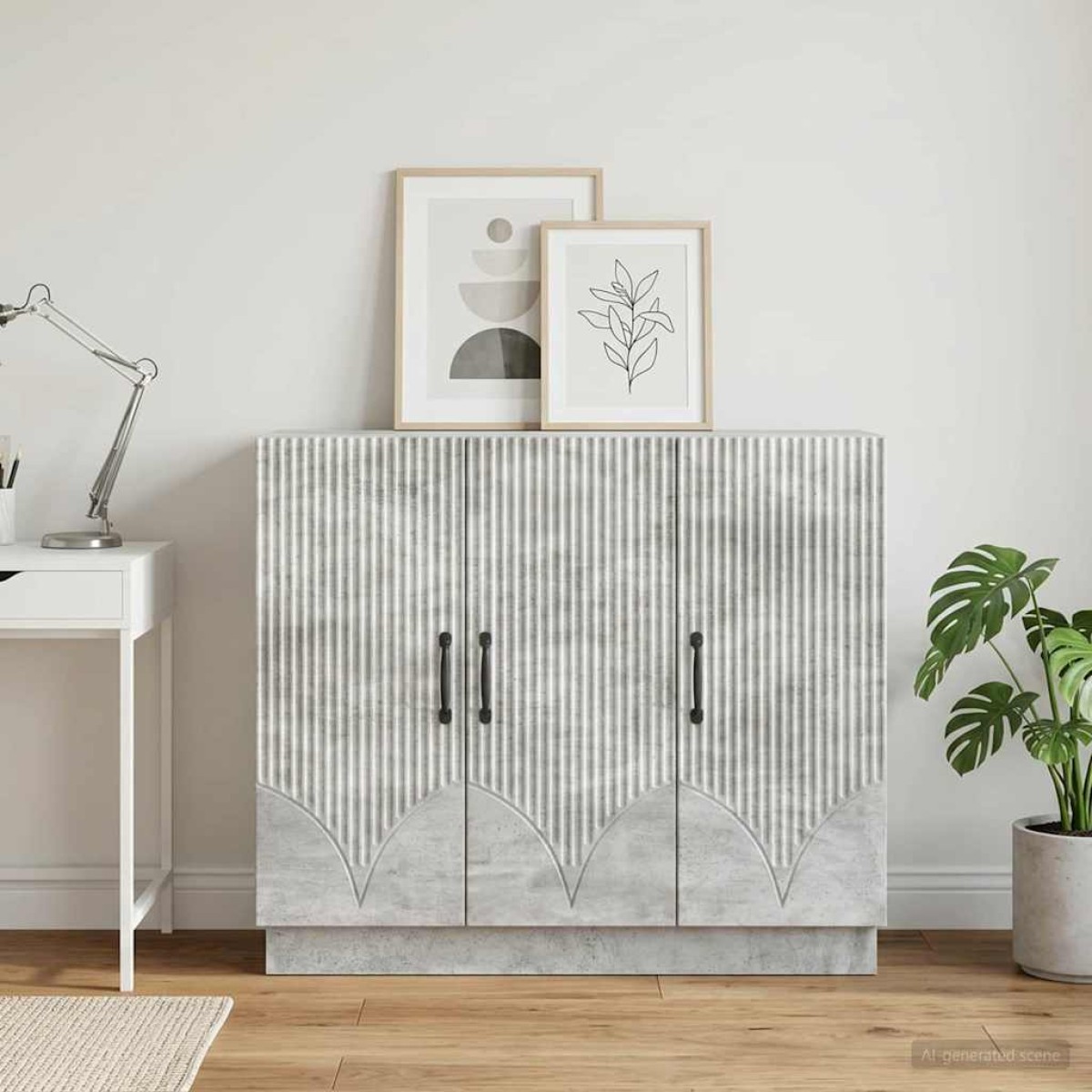 vidaXL Πλαϊνό γραφείο Γκρι Σκυροδέματος 89 x 34,5 x 77 εκ.