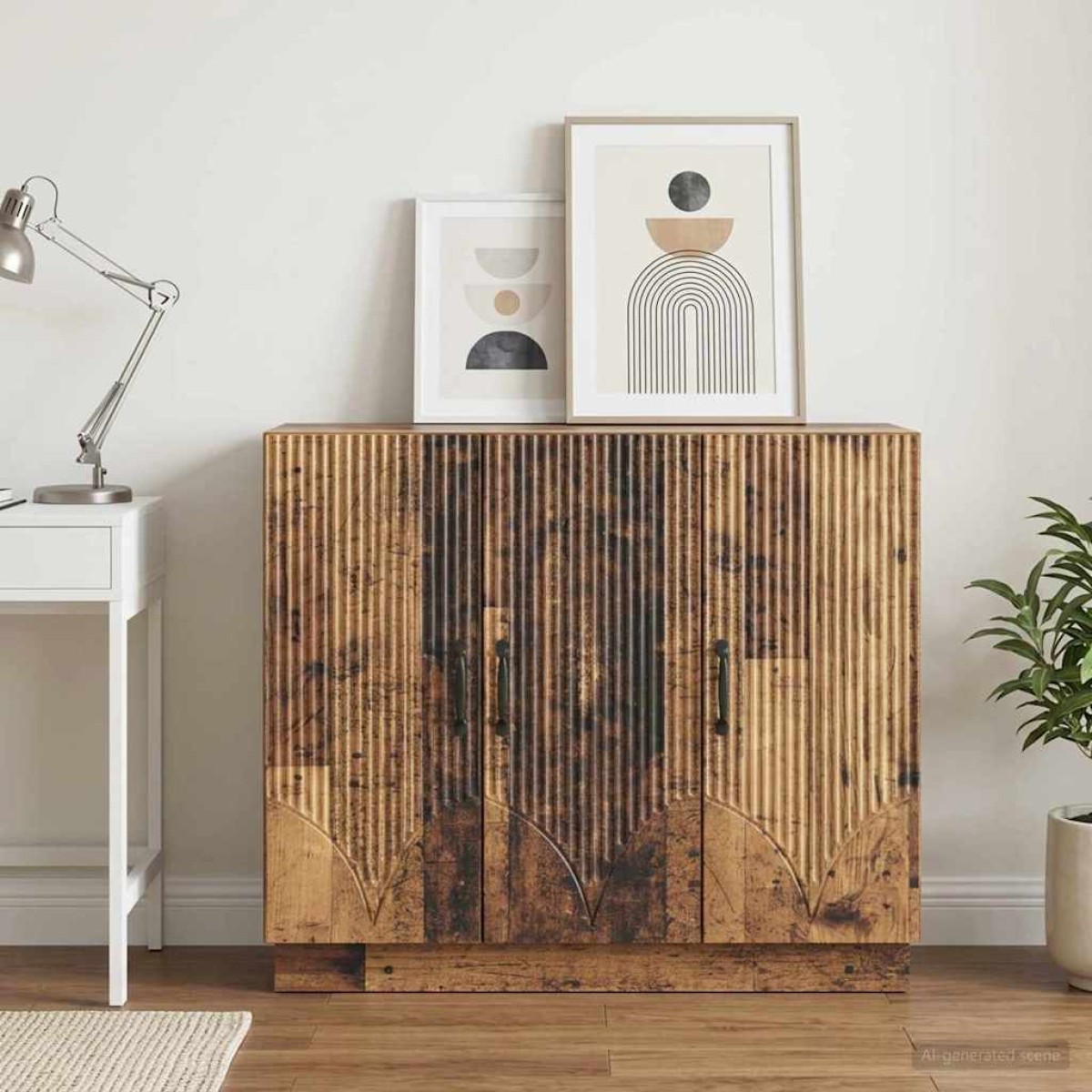 vidaXL Πλαϊνό γραφείο Παλαιωμένο ξύλο 89 x 34,5 x 77 εκ.