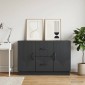 vidaXL Πλαϊνό γραφείο Μαύρο 89 x 34,5 x 57 εκ. Επεξεργασμένο Ξύλο