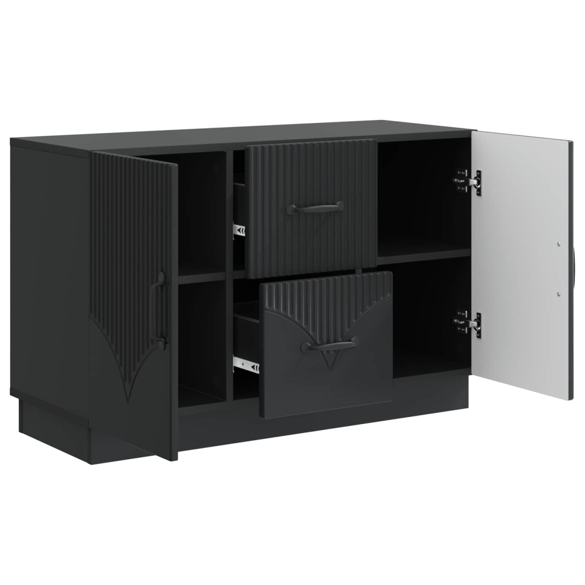 vidaXL Πλαϊνό γραφείο Μαύρο 89 x 34,5 x 57 εκ. Επεξεργασμένο Ξύλο