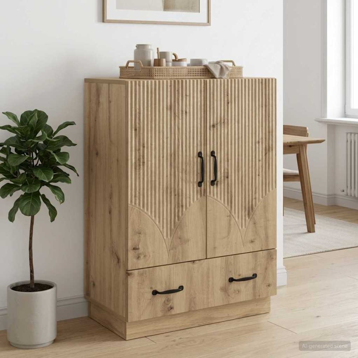 vidaXL Πλαϊνό γραφείο Artisan Δρυς 66 x 34,5 x 92 εκ.