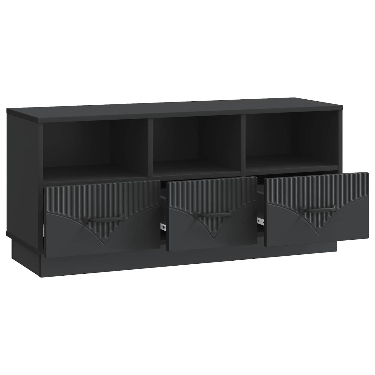 vidaXL Ντουλάπι TV Μαύρο 102 x 34,5 x 47 εκ Επεξεργασμένο Ξύλο
