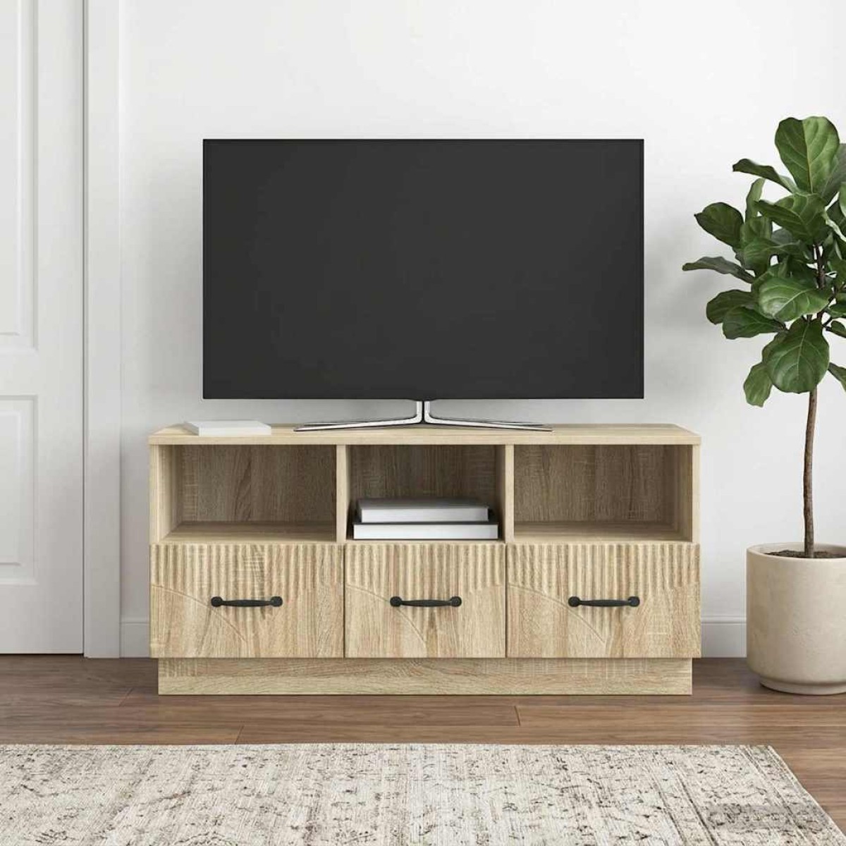 vidaXL Ντουλάπι TV Sonoma Δρυς 102 x 34,5 x 47 εκ Επεξεργασμένο Ξύλο