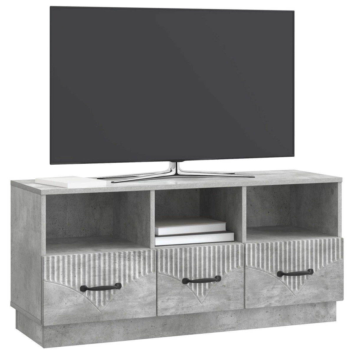 vidaXL Ντουλάπι TV με συρτάρι Γκρι Σκυροδέματος 102 x 34,5 x 47 εκ