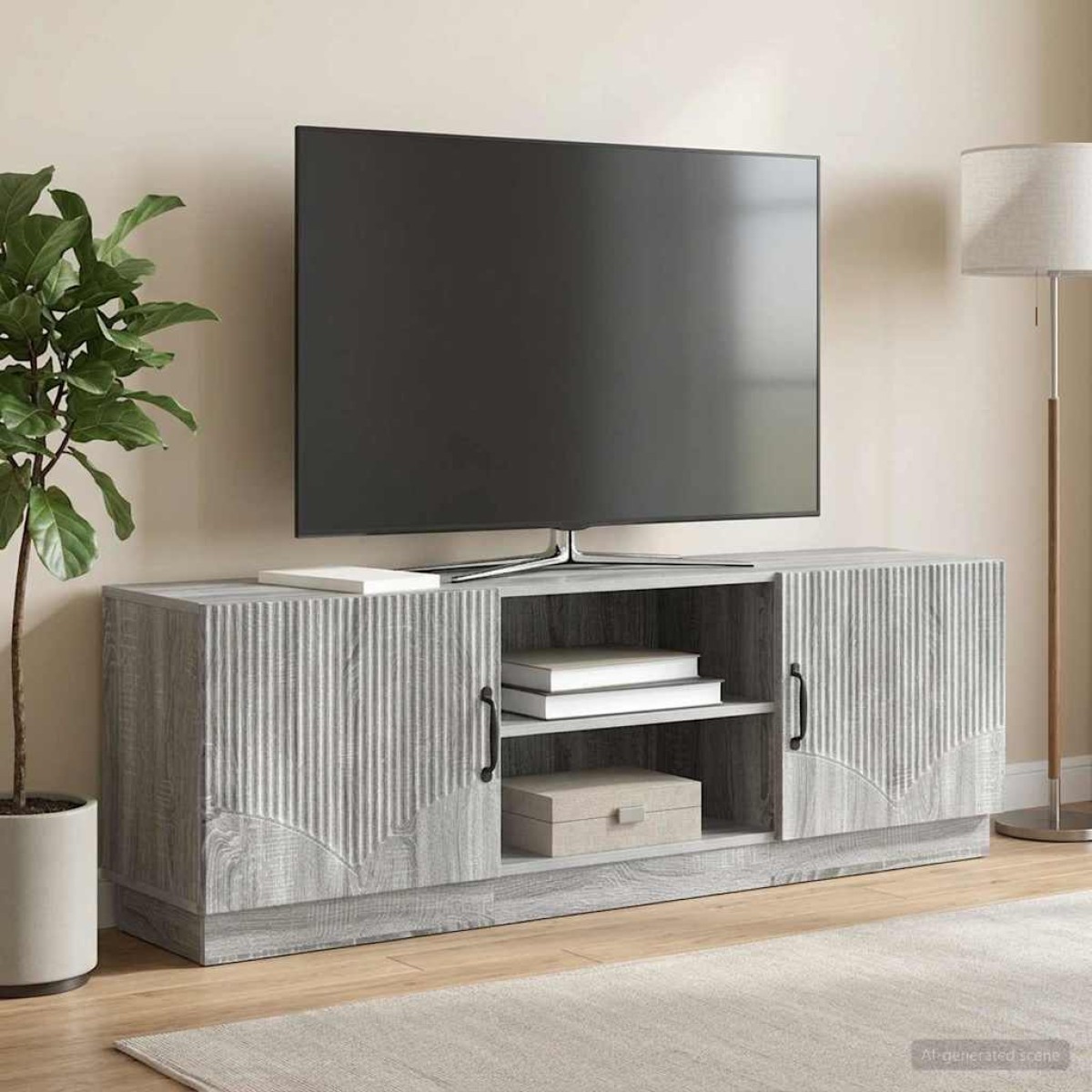 vidaXL Ντουλάπι TV Γκρι Sonoma 150 x 31 x 47 εκ Επεξεργασμένο Ξύλο