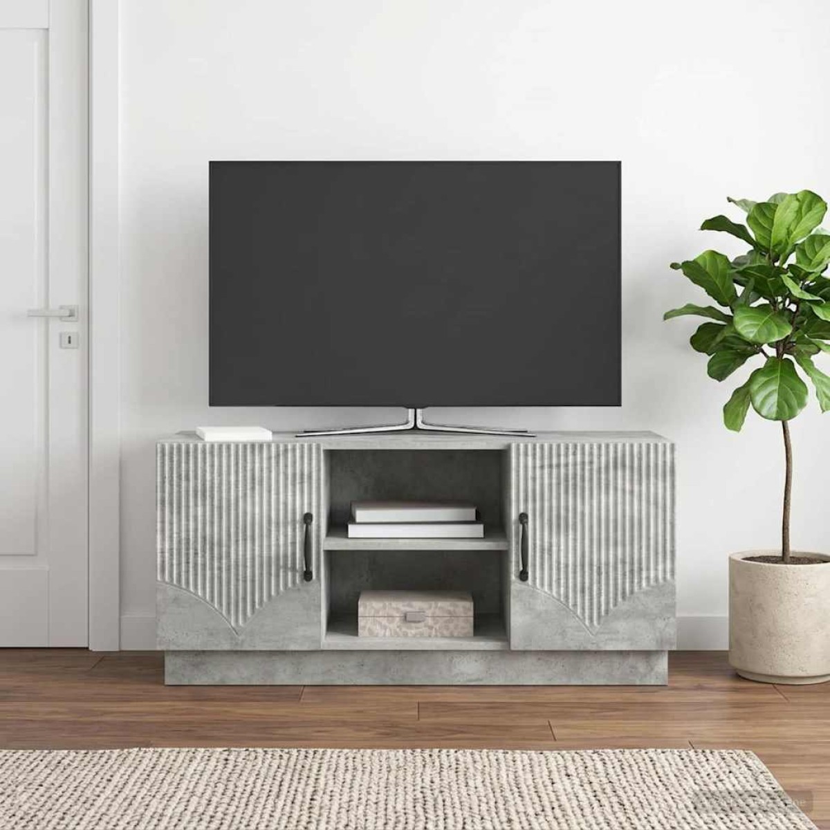vidaXL Ντουλάπι TV Γκρι Σκυροδέματος 102 x 34,5 x 47 εκ