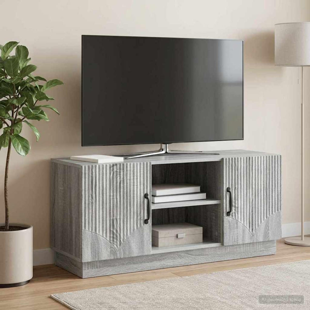 vidaXL Ντουλάπι TV Γκρι Sonoma 102 x 34,5 x 47 εκ Επεξεργασμένο Ξύλο