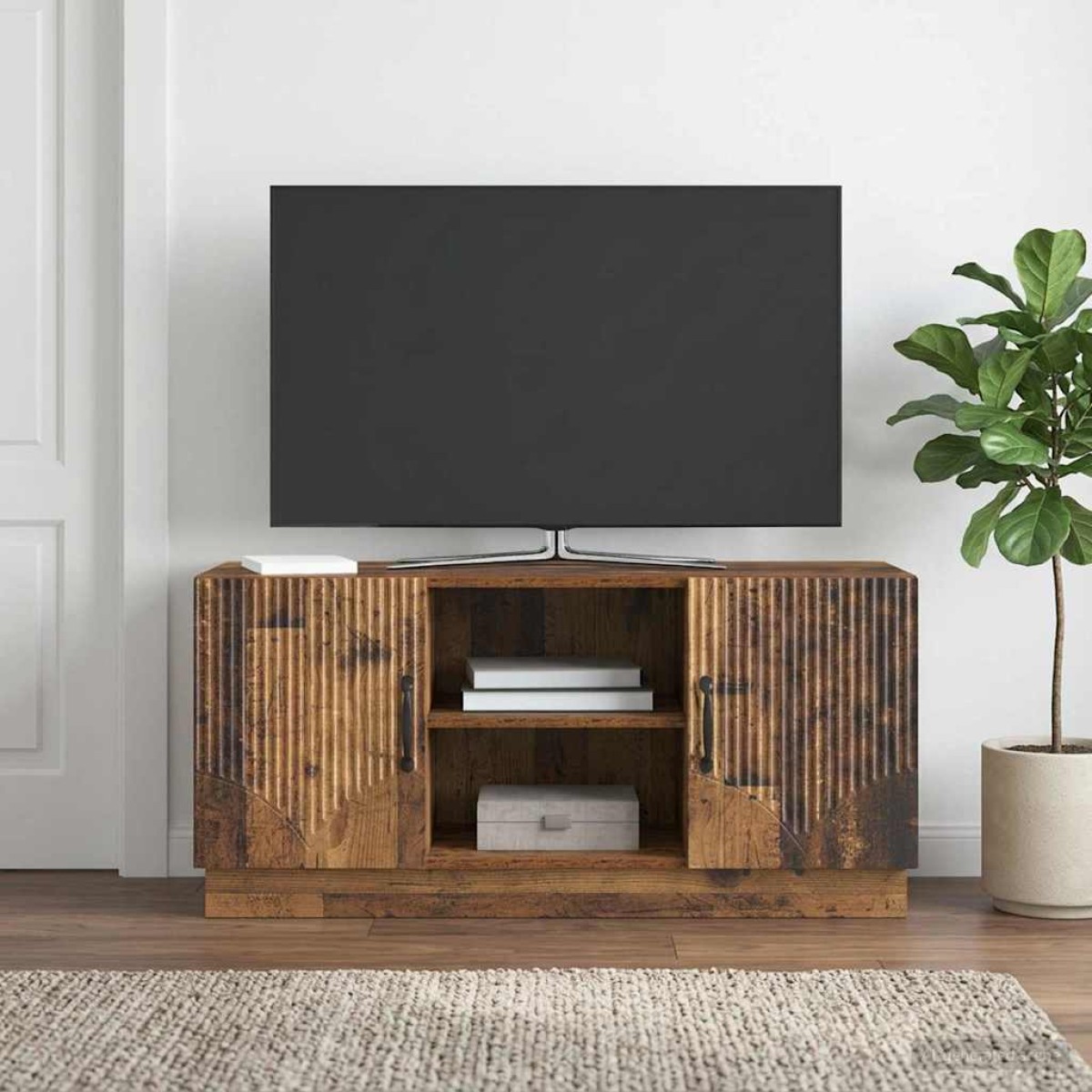 vidaXL Ντουλάπι TV Παλαιωμένο ξύλο 102 x 34,5 x 47 εκ
