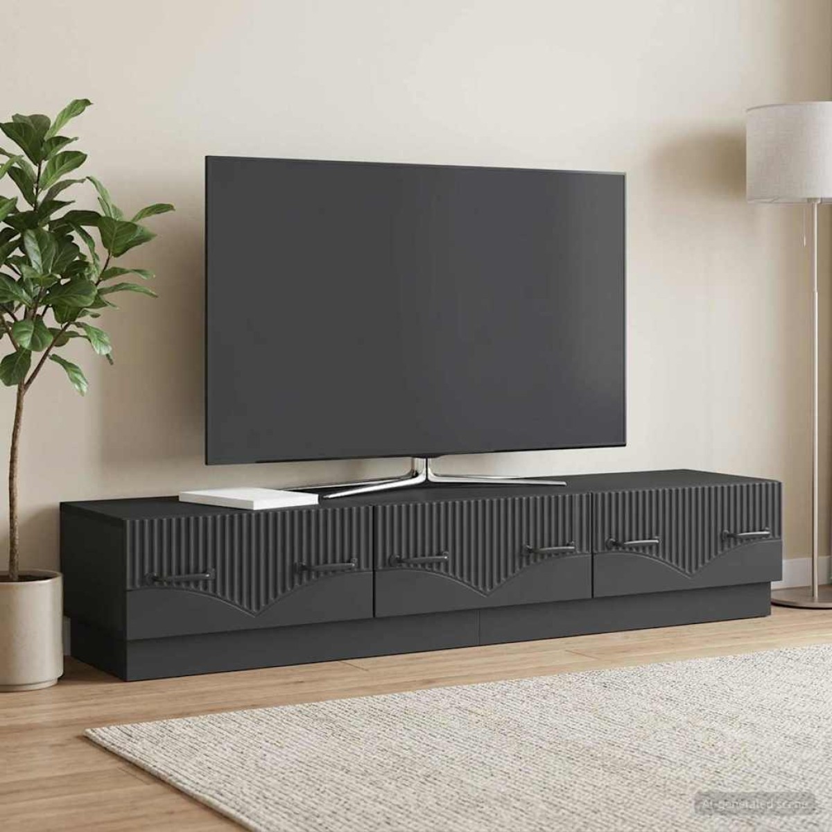 vidaXL Ντουλάπι TV Μαύρο 147 x 34,5 x 27 εκ Επεξεργασμένο Ξύλο