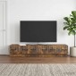 vidaXL Ντουλάπι TV με συρτάρι Καπνισμένο Ξύλο Δρυός 147 x 34,5 x 27 εκ