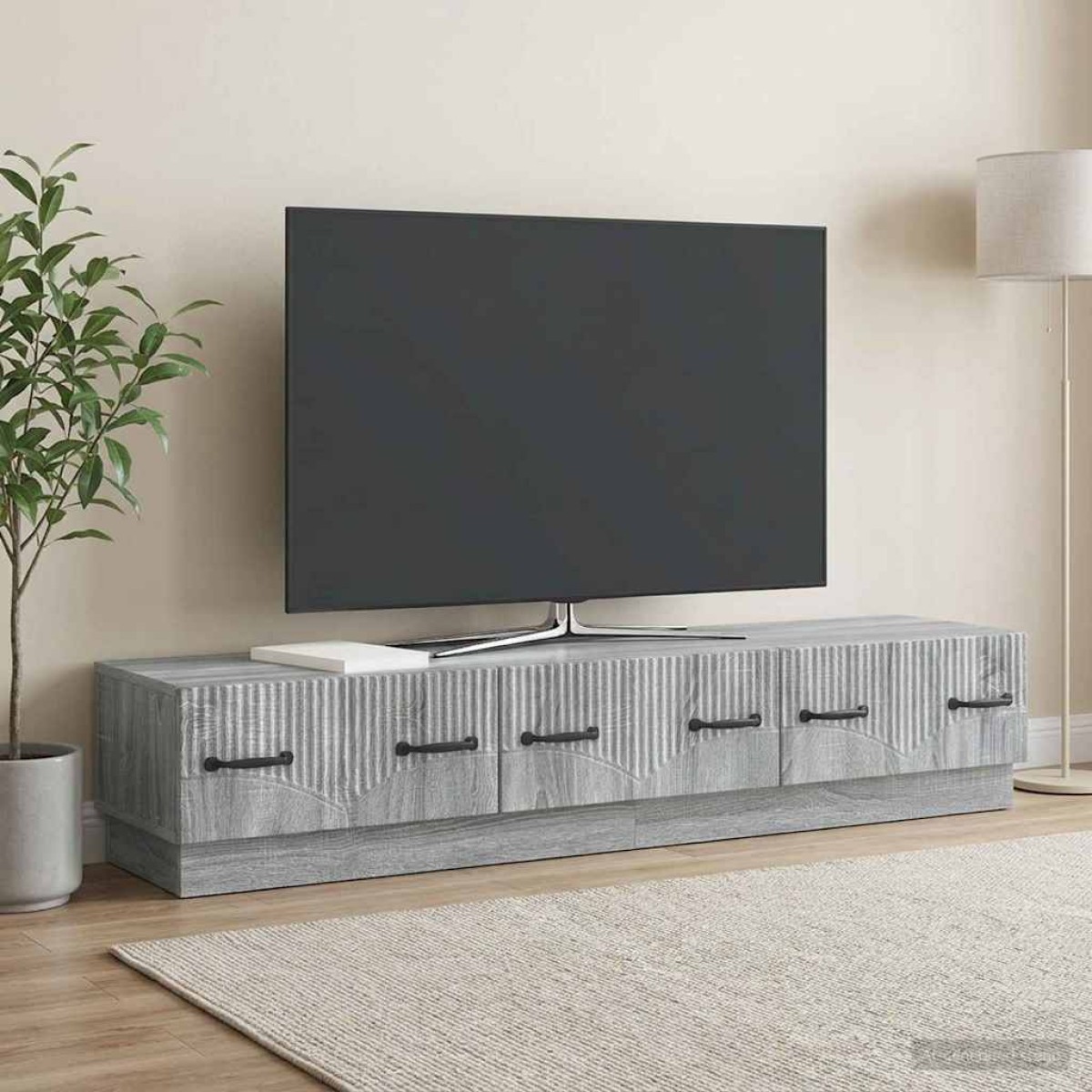 vidaXL Ντουλάπι TV Γκρι Sonoma 147 x 34,5 x 27 εκ Επεξεργασμένο Ξύλο