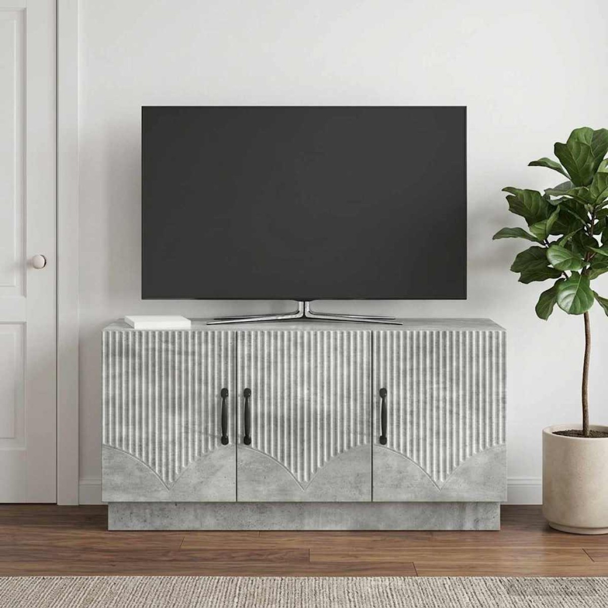 vidaXL Ντουλάπι TV Γκρι Σκυροδέματος 99 x 34,5 x 47 εκ