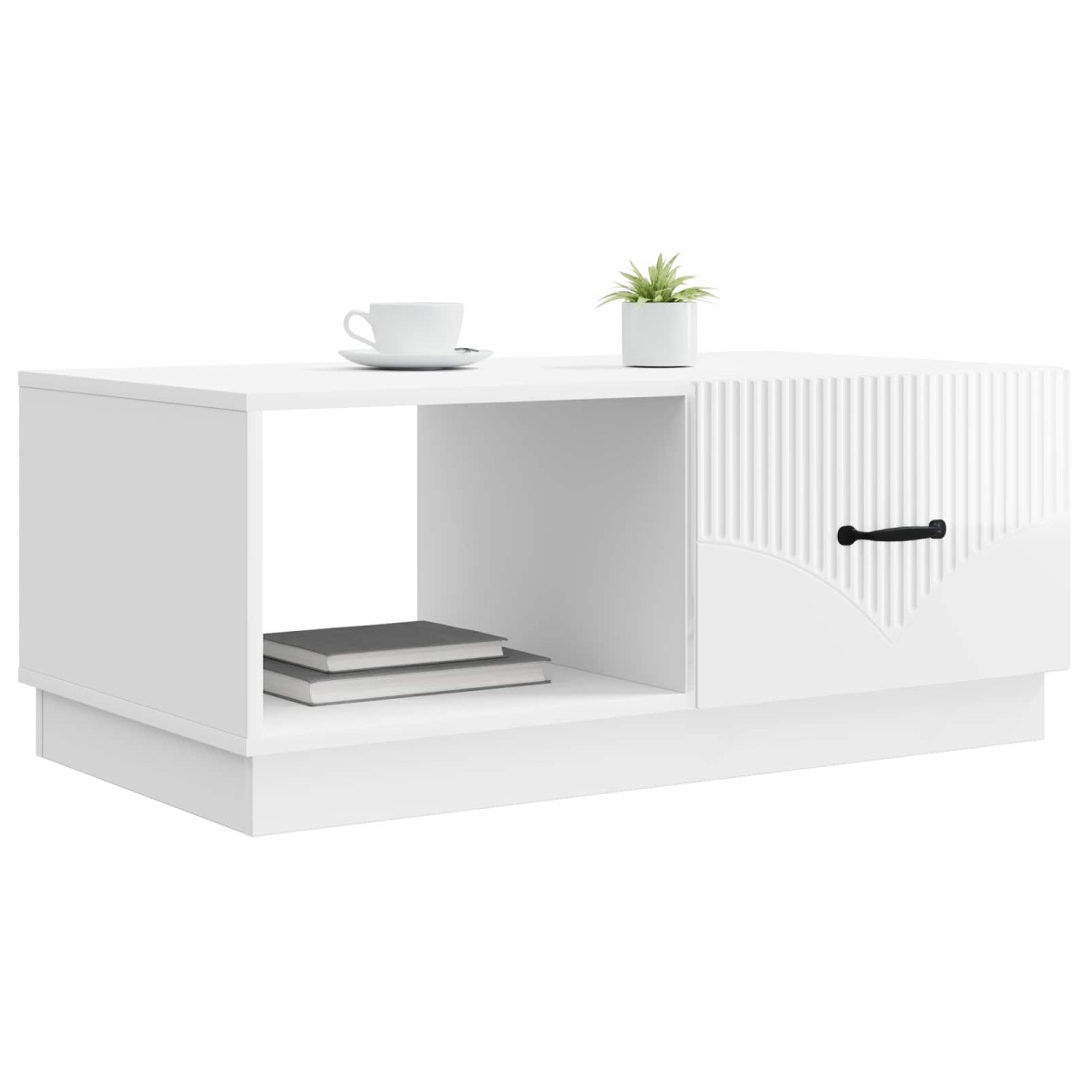 vidaXL Τραπεζάκι σαλονιού Γυαλιστερό Λευκό 90 x 50 x 37 εκ