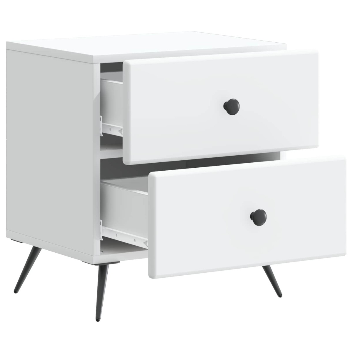 vidaXL Κομοδίνο 2 τεμ. Λευκό 43 x 34,5 x 47,5 εκ Επεξεργασμένο Ξύλο