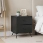 vidaXL Κομοδίνο 2 τεμ. Μαύρο 43 x 34,5 x 47,5 εκ Επεξεργασμένο Ξύλο