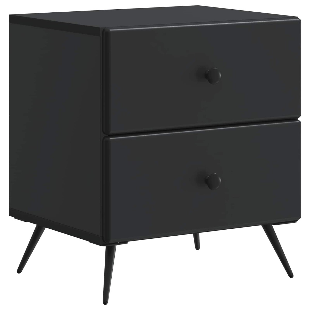 vidaXL Κομοδίνο 2 τεμ. Μαύρο 43 x 34,5 x 47,5 εκ Επεξεργασμένο Ξύλο