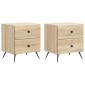 vidaXL Κομοδίνο 2 τεμ. Sonoma Δρυς 43 x 34,5 x 47,5 εκ