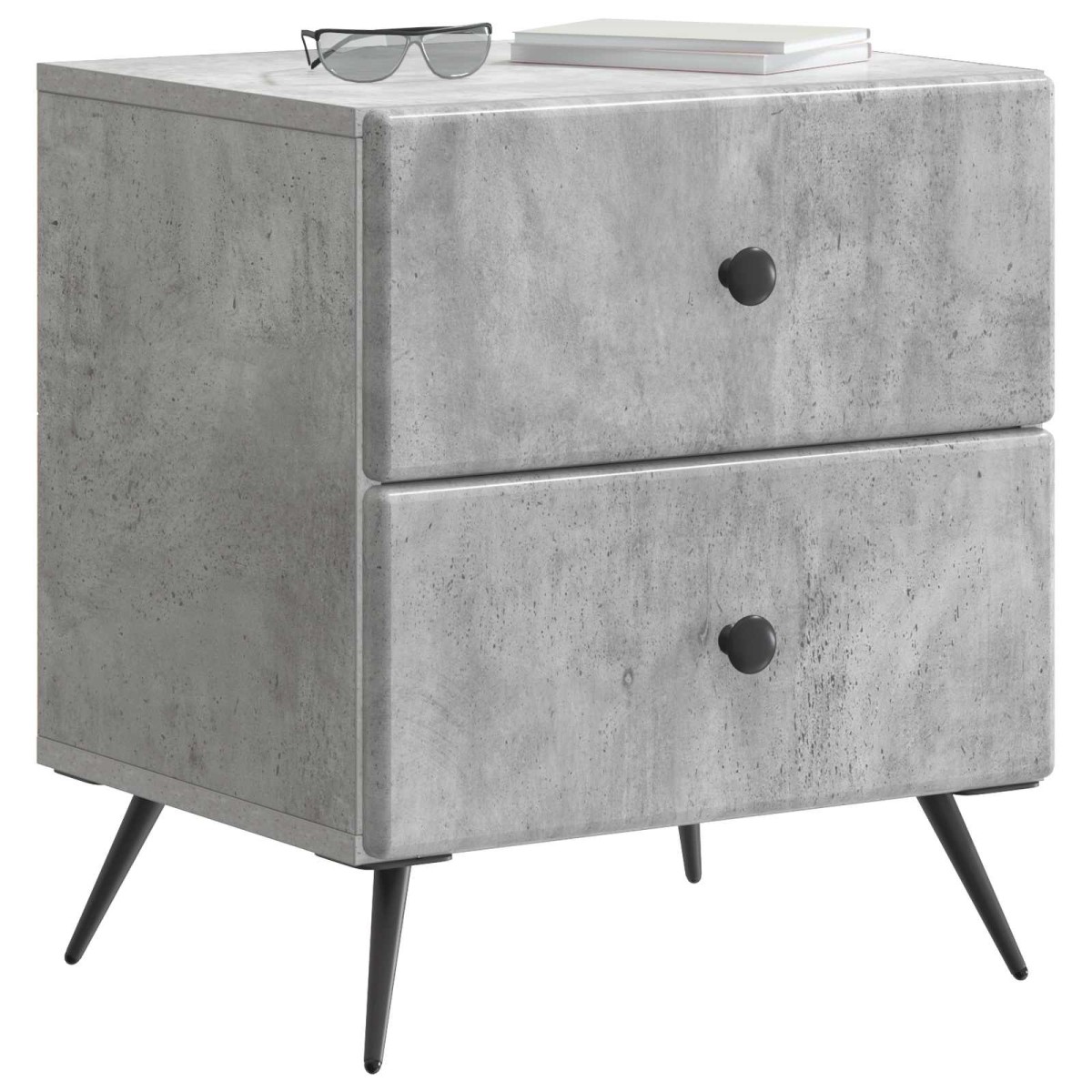 vidaXL Κομοδίνο 2 τεμ. Γκρι Σκυροδέματος 43 x 34,5 x 47,5 εκ
