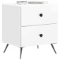 vidaXL Κομοδίνο Γυαλιστερό Λευκό 43 x 34,5 x 47,5 εκ