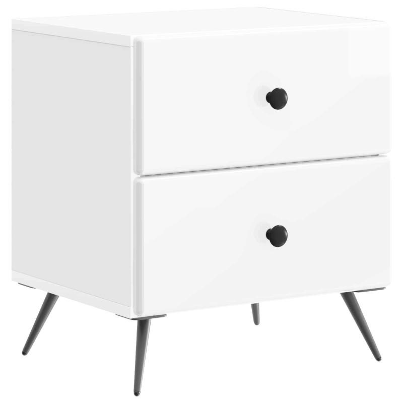vidaXL Κομοδίνο Γυαλιστερό Λευκό 43 x 34,5 x 47,5 εκ