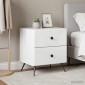 vidaXL Κομοδίνο 2 τεμ. Γυαλιστερό Λευκό 43 x 34,5 x 47,5 εκ