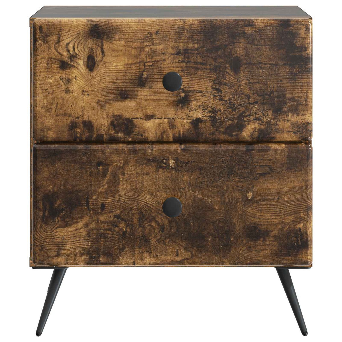 vidaXL Κομοδίνο 2 τεμ. Καπνισμένο Ξύλο Δρυός 43 x 34,5 x 47,5 εκ