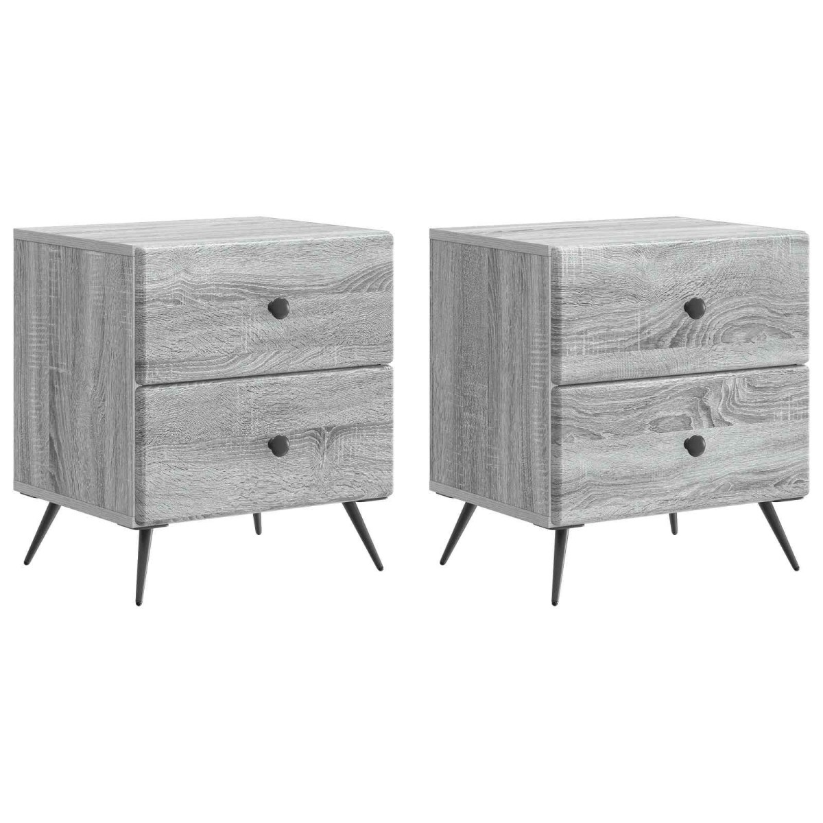 vidaXL Κομοδίνο 2 τεμ. Γκρι Sonoma 43 x 34,5 x 47,5 εκ