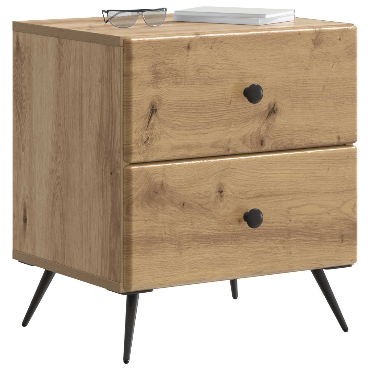 vidaXL Κομοδίνο 2 τεμ. Artisan Δρυς 43 x 34,5 x 47,5 εκ