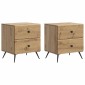 vidaXL Κομοδίνο 2 τεμ. Artisan Δρυς 43 x 34,5 x 47,5 εκ