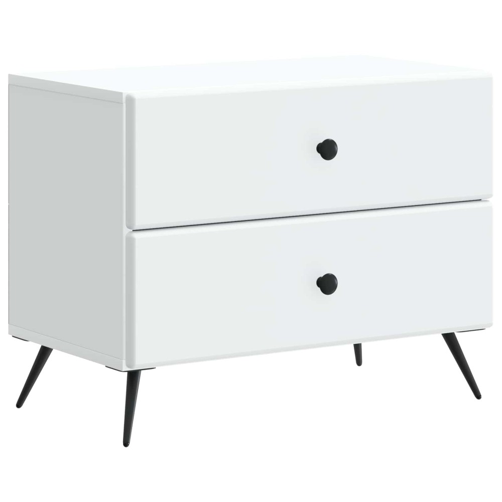 vidaXL Κομοδίνο Λευκό 62 x 34,5 x 47,5 εκ Επεξεργασμένο Ξύλο
