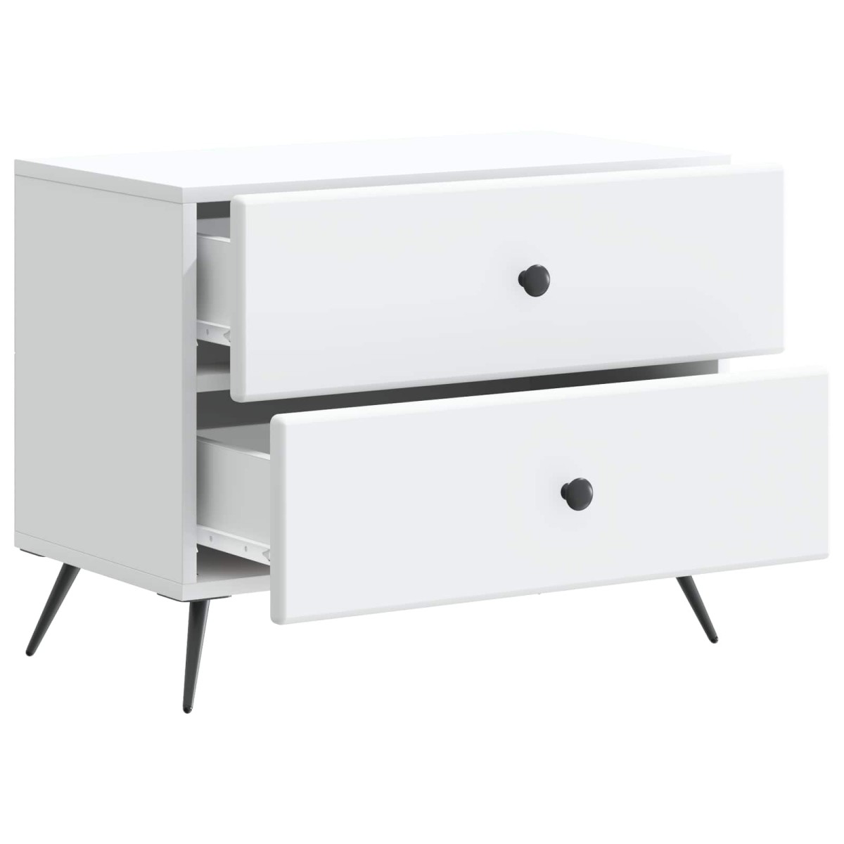 vidaXL Κομοδίνο Λευκό 62 x 34,5 x 47,5 εκ Επεξεργασμένο Ξύλο