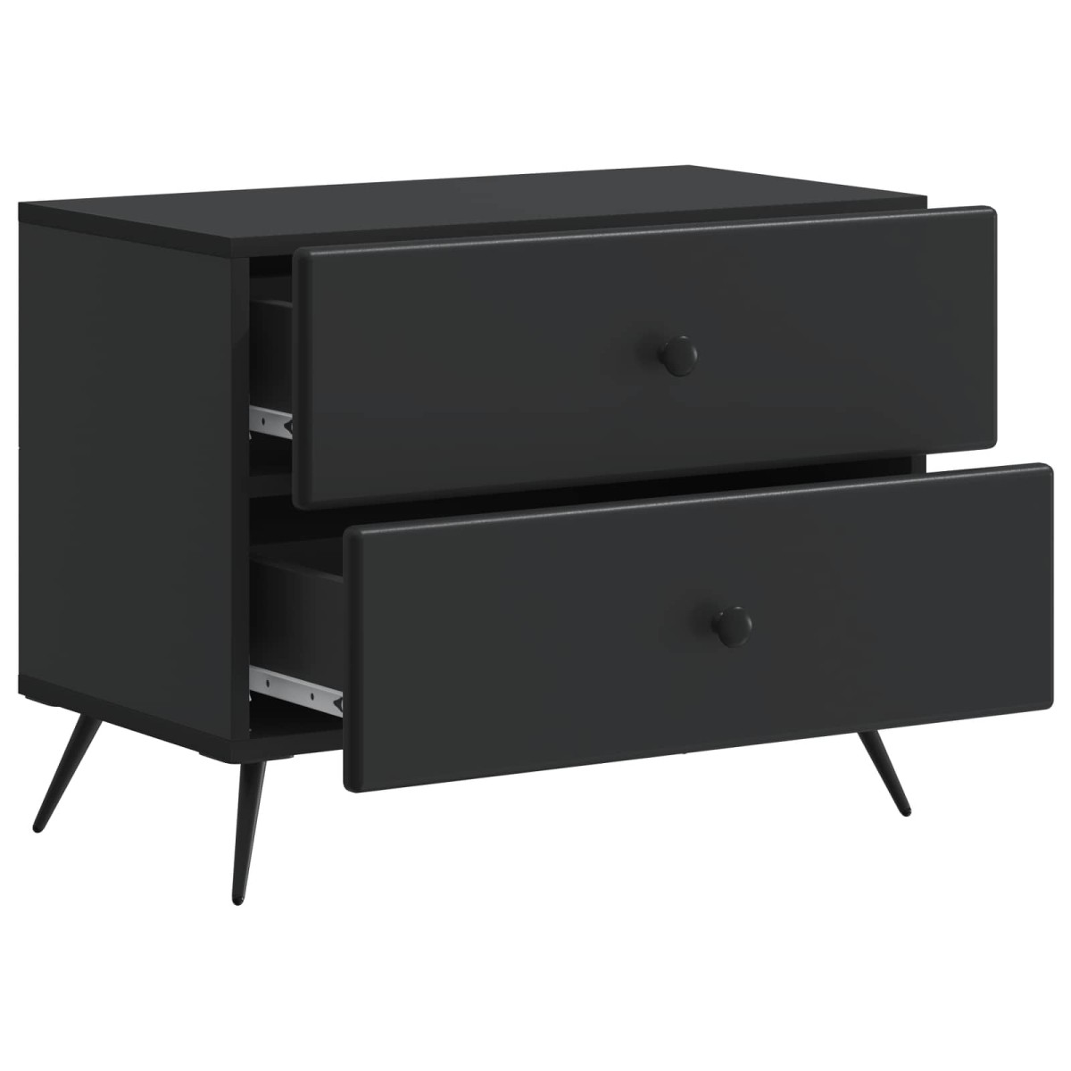vidaXL Κομοδίνο Μαύρο 62 x 34,5 x 47,5 εκ Επεξεργασμένο Ξύλο