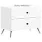 vidaXL Κομοδίνο Γυαλιστερό Λευκό 62 x 34,5 x 47,5 εκ