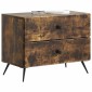 vidaXL Κομοδίνο Καπνισμένο Ξύλο Δρυός 62 x 34,5 x 47,5 εκ