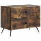 vidaXL Κομοδίνο Καπνισμένο Ξύλο Δρυός 62 x 34,5 x 47,5 εκ